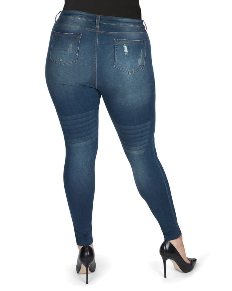 Distressed denim jeggings hotsell